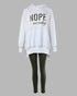 2 Pieces Outfit Nope. not today Slogan Print Kangaroo Pocket Side Slit High-Low Hem Hoodie Sweatshirt and Elastic Waist Slim Fit Sweatpants Set Army green