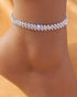 1pc Asymmetrical Rhinestone Fashion Jewelry Beach Anklet silver