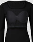 ChicMe Built-in Bra U-Neck Long Sleeve Ribbed Top black
