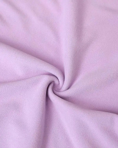 2 Pieces Outfit Long Sleeve Skew Neck Pullover Top and Drawstring Elastic Waist Slim Fit Pants Set purple