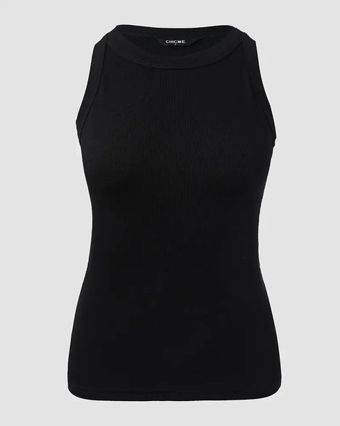 3-Pack Knit Round Neck Thick Strap Racerback Tank Tops(Without Pads) style12