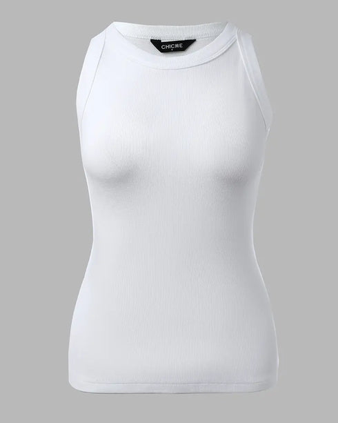 3-Pack Knit Round Neck Thick Strap Racerback Tank Tops(Without Pads) style12