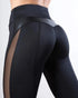 Sheer Mesh High Waist Tummy Control Butt Lift Elasticity Sporty Leggings Causal Active Pants black