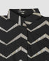 Bronzing Chevron Print Turn-down Collar Tied Detail Shirt Dress black