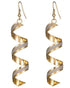 1Pair Twisted Dangle Hook Earrings gold