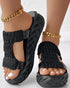 Braided Hollow Out Slippers Summer Sandals black