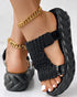 Braided Hollow Out Slippers Summer Sandals black