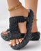 Braided Hollow Out Slippers Summer Sandals black