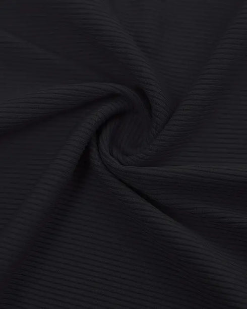 U-Neck Short Sleeve Ribbed Bodysuit black