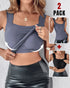 U-Neck Sleeveless Tank Seamless Skinny Layering Top with Built-In Bra style6