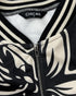 Plants Print Long Sleeve Casual Zipper Baseball Coat black