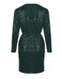 Long Sleeve Wrap Sequin Party Dress green