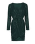 Long Sleeve Wrap Sequin Party Dress green