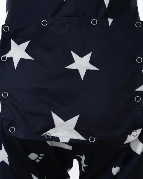 Christmas V-Neck Long Sleeve Functional Buttoned Flap Adults Pajamas One Piece purplish blue