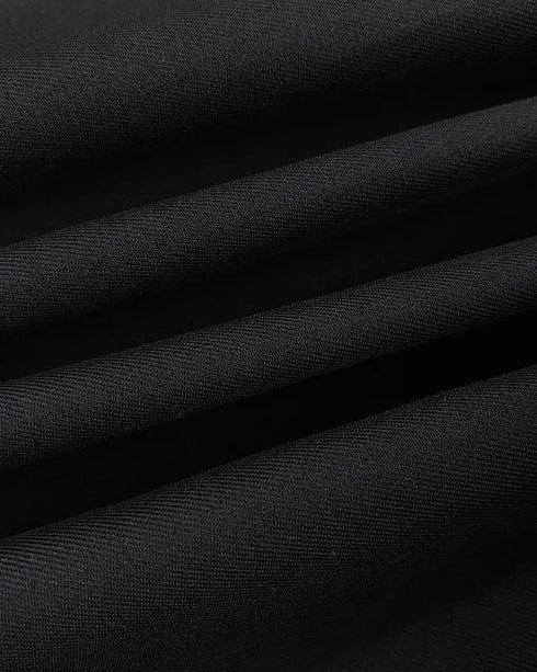 2 Pieces Outfit Floral Print Bell Sleeve Satin Blouse Top and Casual High Waist Work Pants Set black