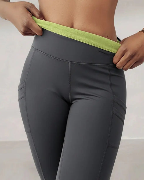 Winter Warm High Waisted Workout Athletic Leggings Tummy Control Butt Lifting Ultra Soft Thermal Lined Yoga Pants Women's Sportswear with Stacked Slit Pockets On Side Dark grey