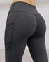 Winter Warm High Waisted Workout Athletic Leggings Tummy Control Butt Lifting Ultra Soft Thermal Lined Yoga Pants Women's Sportswear with Stacked Slit Pockets On Side Dark grey
