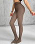 Fleece Lined Tights Sheer Fake Translucent Thermal High Waist Pantyhose Tights Leggings coffee