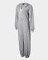 Hooded Kangaroo Pocket Design Stretchy Waist Cuffed Jumpsuit gray