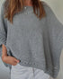 Solid Batwing Sleeve Hollow-out Crochet Pattern Top Casual Cover Up gray