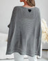Solid Batwing Sleeve Hollow-out Crochet Pattern Top Casual Cover Up gray
