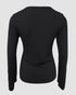 Mock Neck Long Sleeve Rhinestone Decor Top black