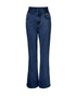 ChicMe CurveEase Back Shirred Button Front High Waist Jeans Skinny Flared Denim Jeggings dark blue
