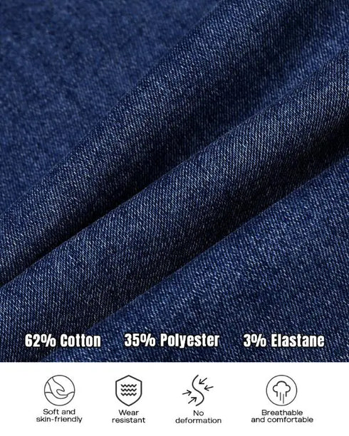 ChicMe CurveEase Back Shirred Button Front High Waist Jeans Skinny Flared Denim Jeggings dark blue