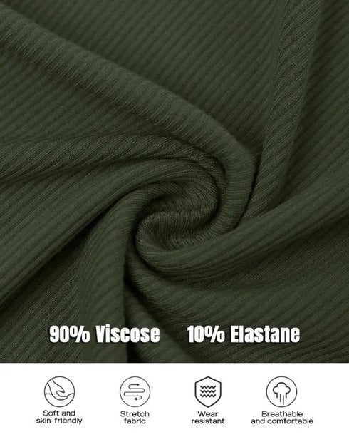 Scoop Neck Spaghetti Strap Ribbed Top Casual Sleeveless Slim Fit Tank Army green