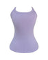 Scoop Neck Spaghetti Strap Ribbed Top Casual Sleeveless Slim Fit Tank light purple