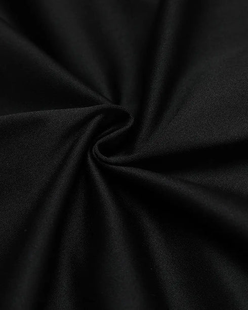 Long Sleeve Button Down Shirt Collar Neck Ruched Fitted Top black