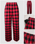 2 Pieces Outfit Letter and Heart Print Long Sleeve Top and Casual Plaid Pnats Sets with Pocket black