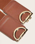 1pc Women's Elegant and Fashionable D-Letter Wide Elastic Waistband coffee