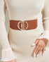 1pc Women's Elegant and Fashionable D-Letter Wide Elastic Waistband coffee