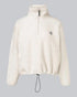 Stand Collar Zipper Design Casual Sweatshirt Apricot