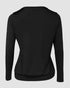 Contrast Sequin Cowl Neck Ruched Long Sleeve Top black