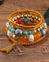 1pc Bohemian Beaded Hollow Out Geometric Tassel Multi-layer Bracelet yellow