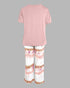 2 Pieces Outfit Cute Letter Print Short Sleeve T-shirt and Plaid Pants Set Loungewear pink