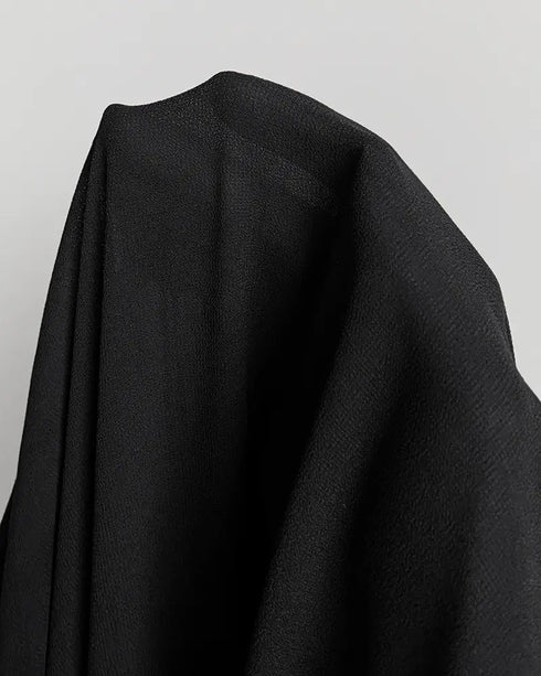 Ombre V Neck Shoulder Asymmetrical Ruffles Blouse Casual Button Front Long Sleeve Top black