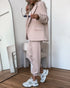 Shawl Collar Long Sleeve Blazer and Drawstring Pants Set Light Khaki