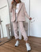 Shawl Collar Long Sleeve Blazer and Drawstring Pants Set Light Khaki