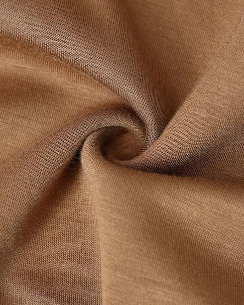 2 Pieces Outfit Drop Shoulder Kangaroo Pocket Stretchy Hem Crop Drawstring Hoodie Sweatshirt and Drawstring Elastic Waist Jogger Sweatpants Casual Tracksuit khaki