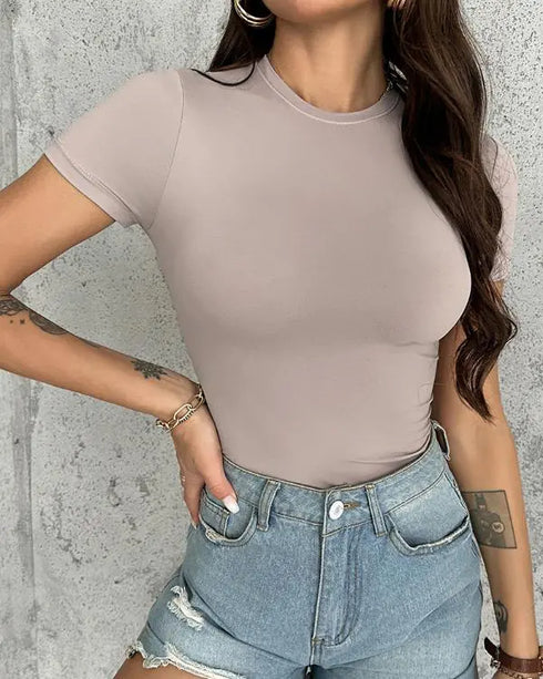 ChicMe ContourX 2-Pack Crewneck Short Sleeve Tee Slim Fit Basic T-Shirts style3