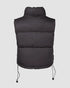 Stand Collar Zip Up Lightweight Cropped Puffer Vest Sleeveless Drawstring Hem Padded Coat black