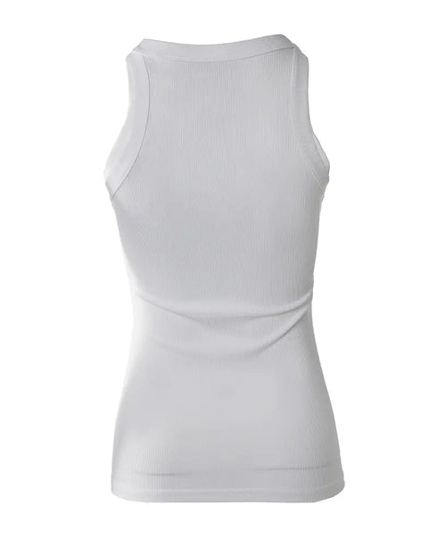 Eyelash Print Casual Tank Top white