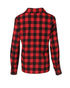 Plaid Pattern Button Down Shirts Long Sleeve Shackets Casual Blouse Top red