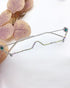 1Pair Rhinestone Half Frame Lensless Glasses silver
