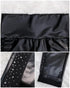 Rhinestone Contrast Mesh High Waist Skinny Pants Sexy Slim Fit Pu Leather Pants black