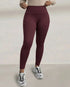 Winter Warm High Waisted Workout Athletic Leggings Tummy Control Butt Lifting Ultra Soft Thermal Lined Yoga Pants Women's Sportswear with Stacked Slit Pockets On Side Wine red