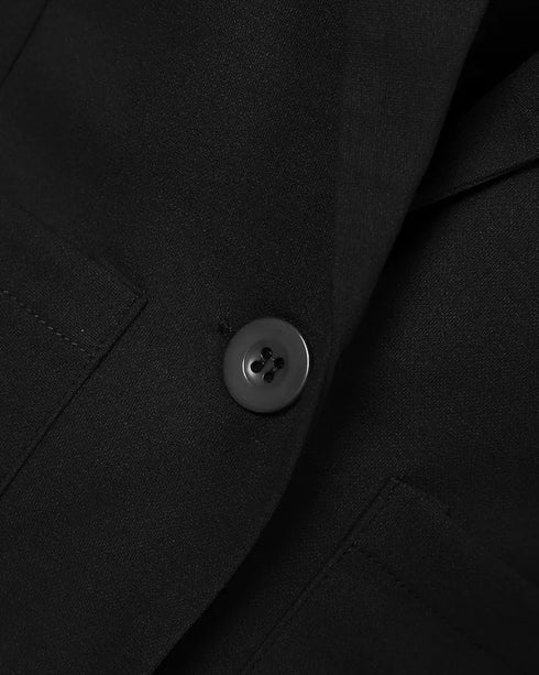 Houndstooth Pattern Double Breasted Blazer With Belt black